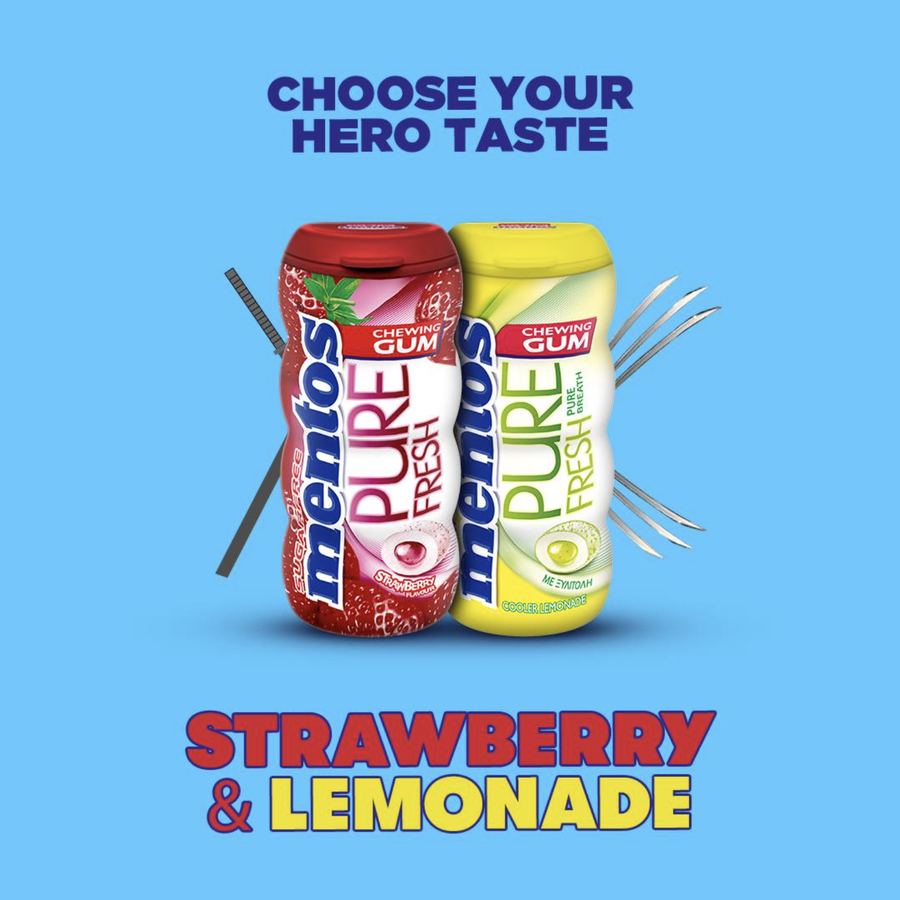 Mentos Pure Fresh: choose your hero taste, strawberry and lemonade